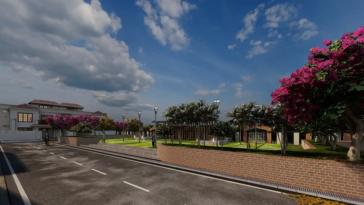 Gallery Community's landscaped border offers beauty and easy access.